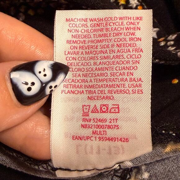 High-Waisted Black Celestial Skull & Crossbones Leggings -L - Picture 8 of 8